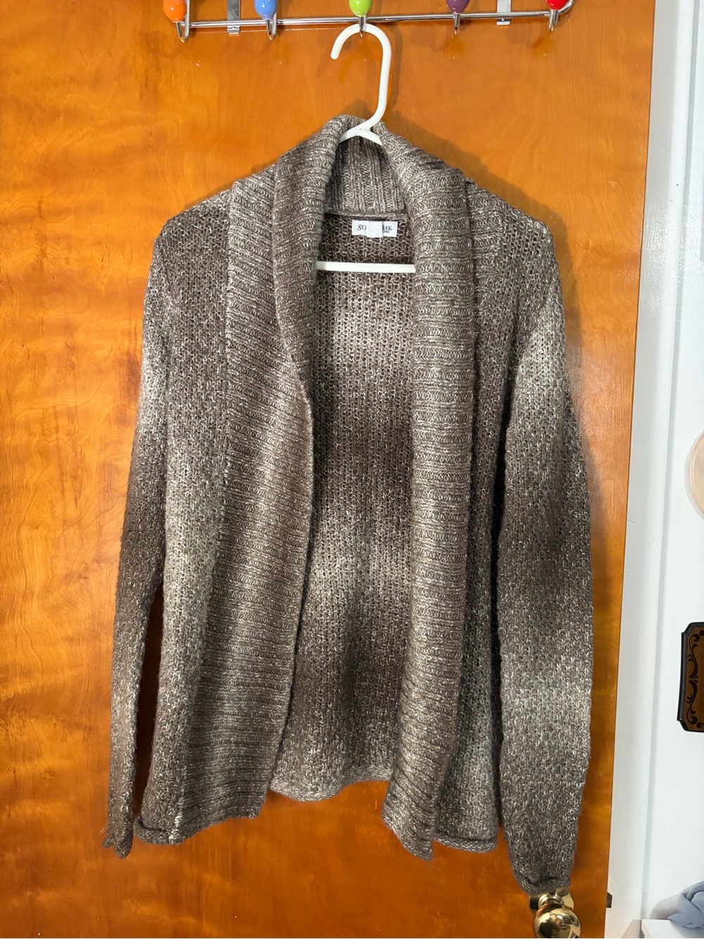 St. John's Bay Brown Open-Front Shawl Collar Cardigan